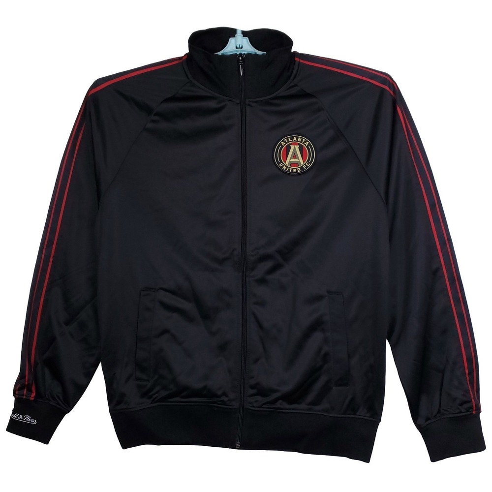 Atlanta United Mitchell & Ness MLS Large Track‎ Jacket Embroidery Black Red NWT